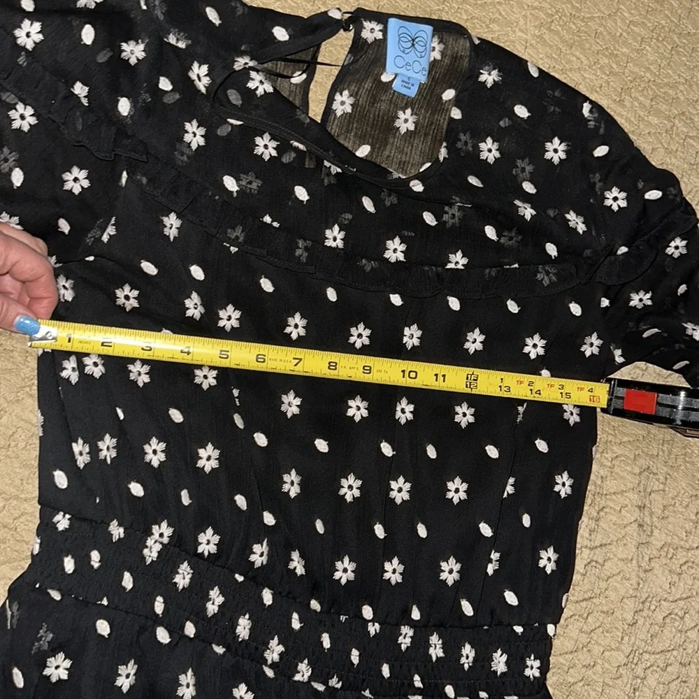 CeCe black and white print lined dress size S - Picture 4 of 7